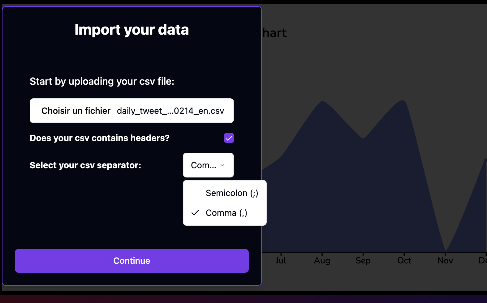 Import modal from MaisonData